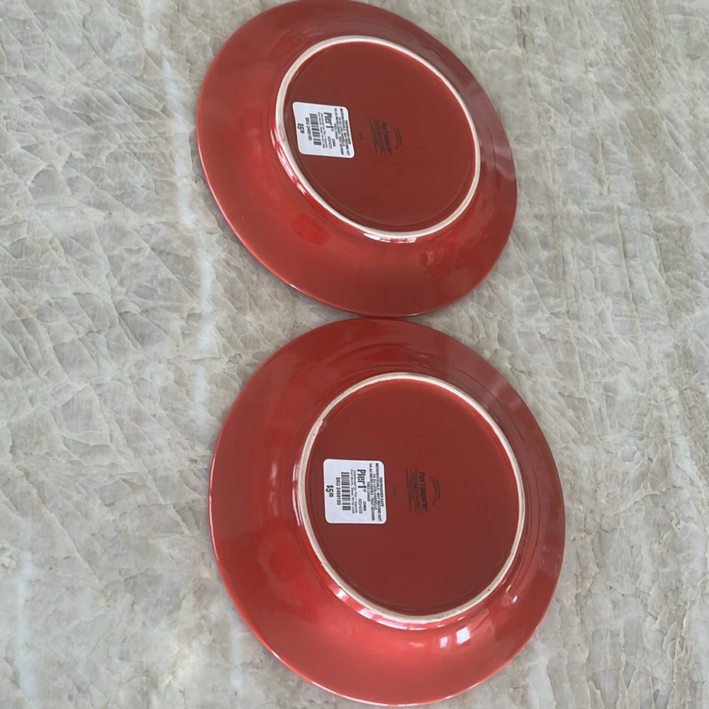 Pier 1 8.5" Salad Plates Spice Route Paprika NWT Retired Set of 2 - Picture 4 of 7